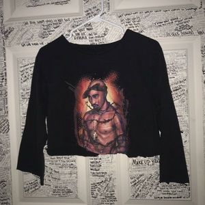 Tupac cut-off crop shirt